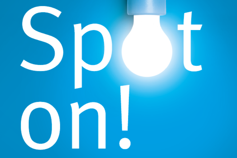 Writing Spot on! with light bulb